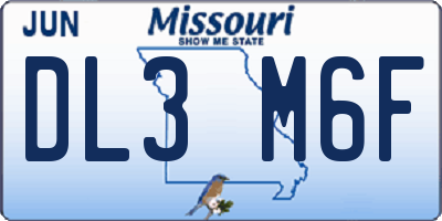 MO license plate DL3M6F