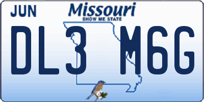 MO license plate DL3M6G