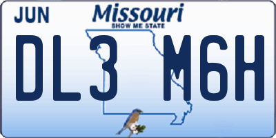 MO license plate DL3M6H