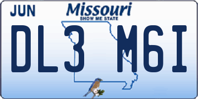 MO license plate DL3M6I