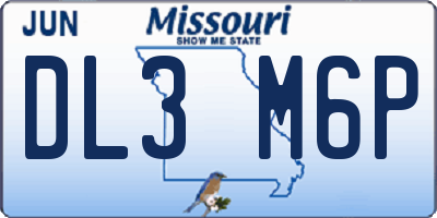 MO license plate DL3M6P
