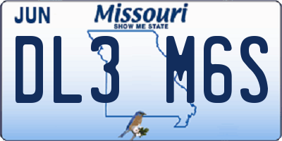 MO license plate DL3M6S