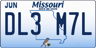 MO license plate DL3M7L
