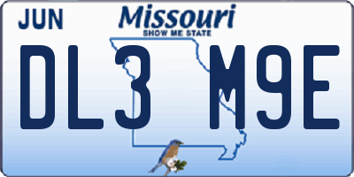 MO license plate DL3M9E
