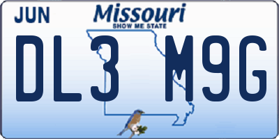 MO license plate DL3M9G
