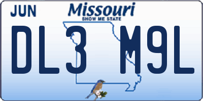 MO license plate DL3M9L