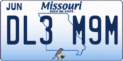 MO license plate DL3M9M