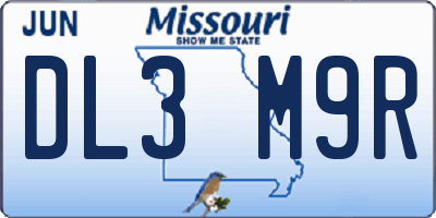 MO license plate DL3M9R