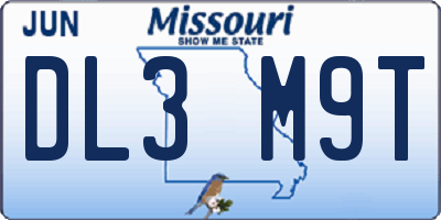 MO license plate DL3M9T
