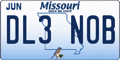 MO license plate DL3N0B