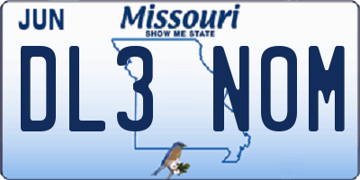 MO license plate DL3N0M