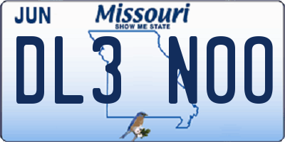 MO license plate DL3N0O