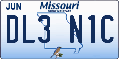 MO license plate DL3N1C