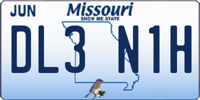 MO license plate DL3N1H