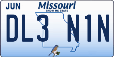 MO license plate DL3N1N