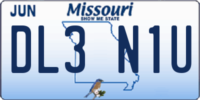 MO license plate DL3N1U
