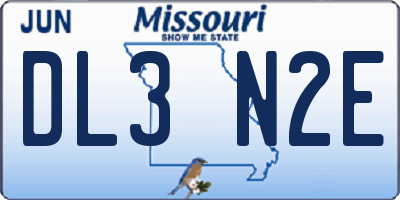MO license plate DL3N2E