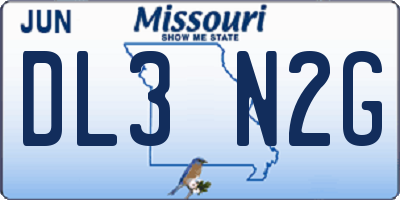 MO license plate DL3N2G