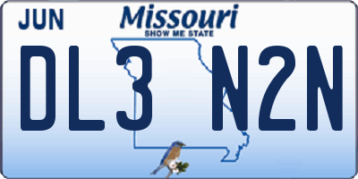 MO license plate DL3N2N