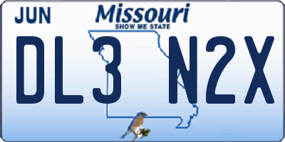 MO license plate DL3N2X