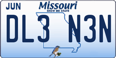 MO license plate DL3N3N