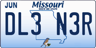 MO license plate DL3N3R