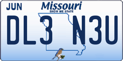 MO license plate DL3N3U