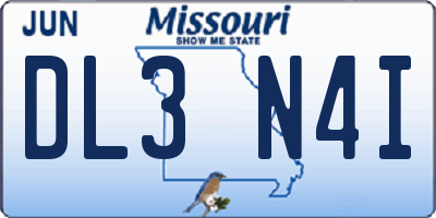 MO license plate DL3N4I