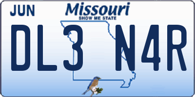 MO license plate DL3N4R