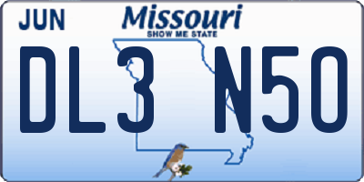MO license plate DL3N5O