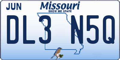 MO license plate DL3N5Q