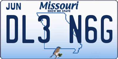 MO license plate DL3N6G