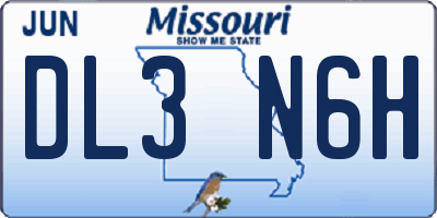 MO license plate DL3N6H