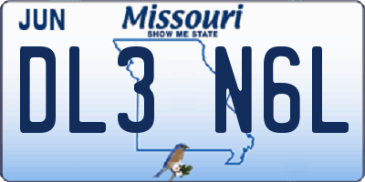 MO license plate DL3N6L