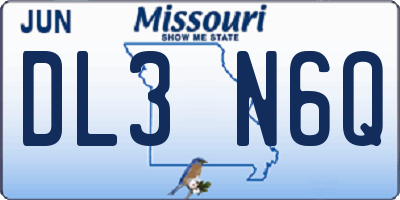 MO license plate DL3N6Q