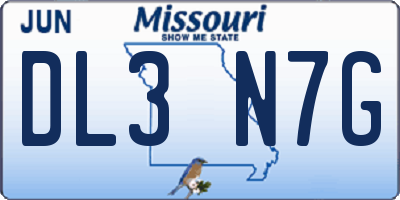 MO license plate DL3N7G