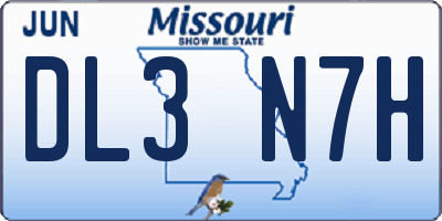 MO license plate DL3N7H