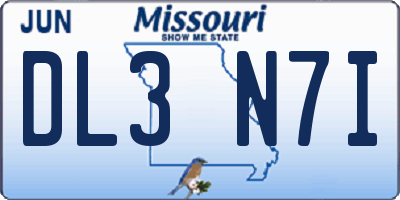 MO license plate DL3N7I