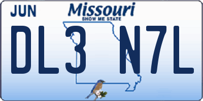 MO license plate DL3N7L