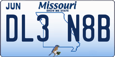 MO license plate DL3N8B