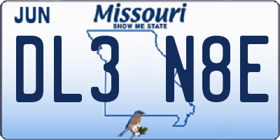 MO license plate DL3N8E