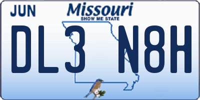 MO license plate DL3N8H