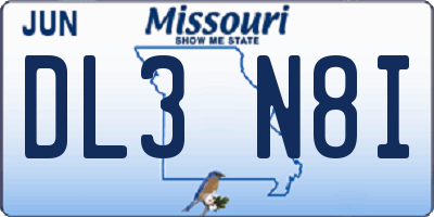 MO license plate DL3N8I