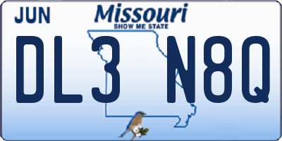 MO license plate DL3N8Q