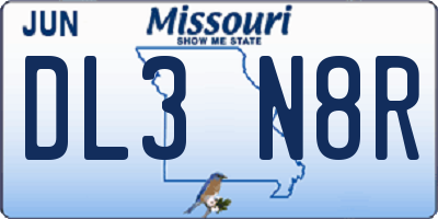 MO license plate DL3N8R