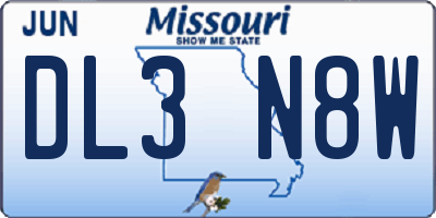 MO license plate DL3N8W