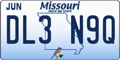 MO license plate DL3N9Q