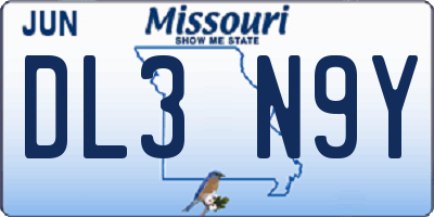 MO license plate DL3N9Y