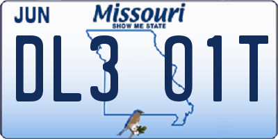 MO license plate DL3O1T