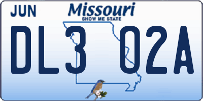 MO license plate DL3O2A